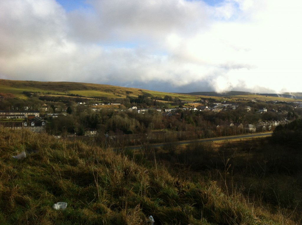 Rhymney from the hillside opposite the town