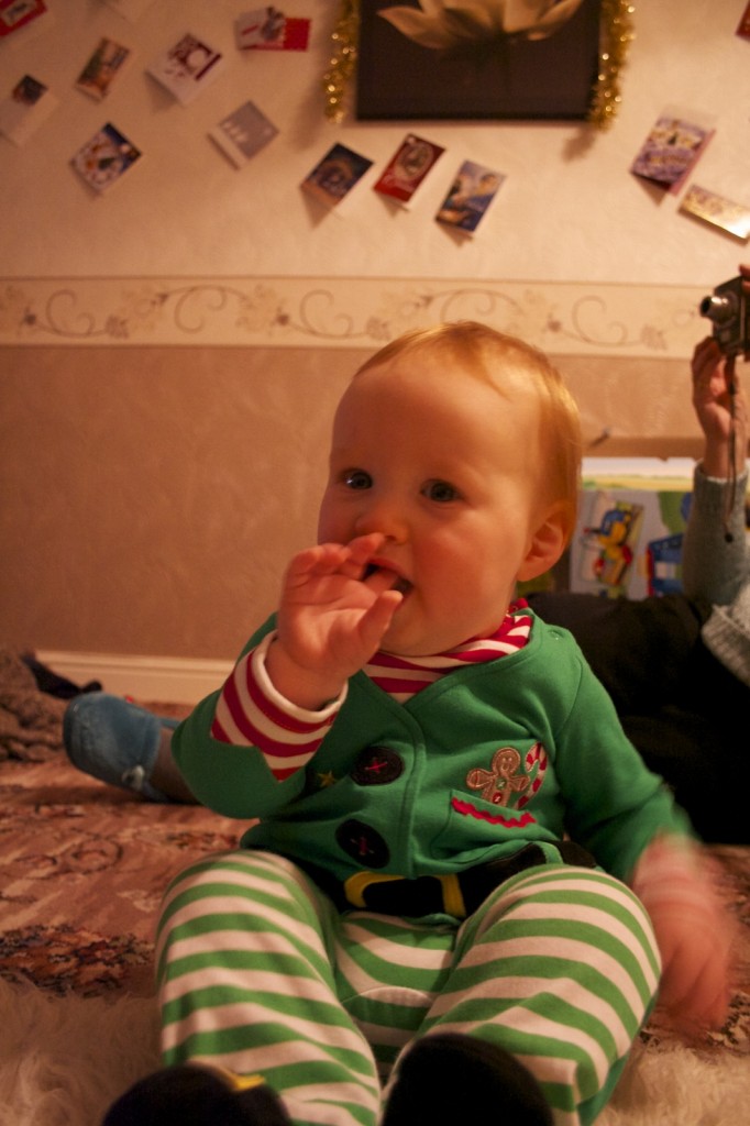 They may have dressed me in a cute Elf suit passed down from my older brother, bought by my Auntie Lesley, but little do they suspect that I plan evil...muhahahahaha.