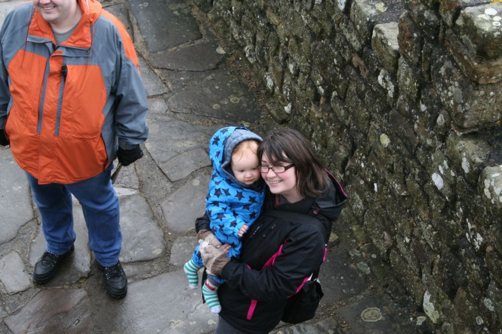 Elliott and mummy on the battlements